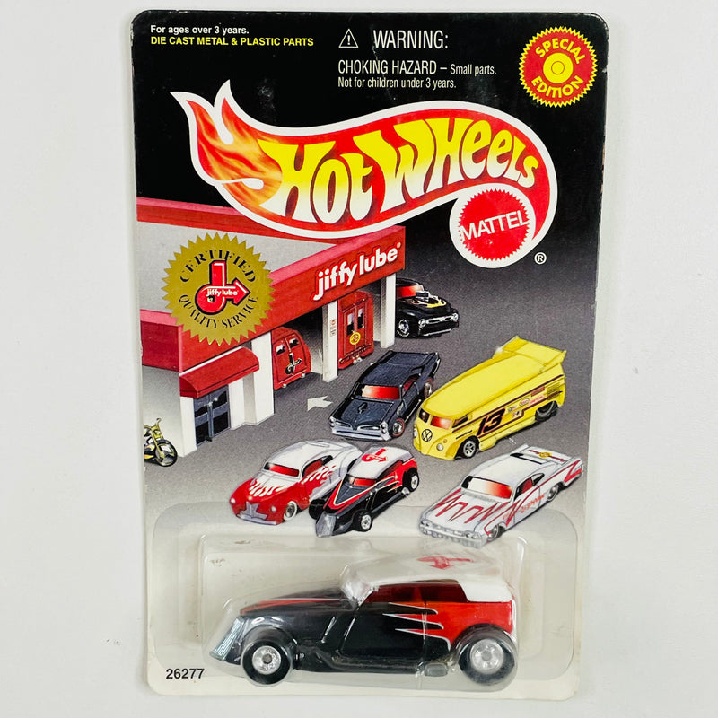 2000 Hot Wheels Special Edition Jiffy Lube Exclusive Phaeton Ford negro con rojo Llantas de Goma RR base ZAMAC