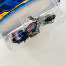 2001 Hot Wheels Blast Lane 169 azul metálico MC3 base ZAMAC