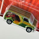 2022 Hot Wheels Premium Pop Culture Masters of the Universe He-Man Ford Transit Supervan verde Llantas de Goma RR base ZAMAC