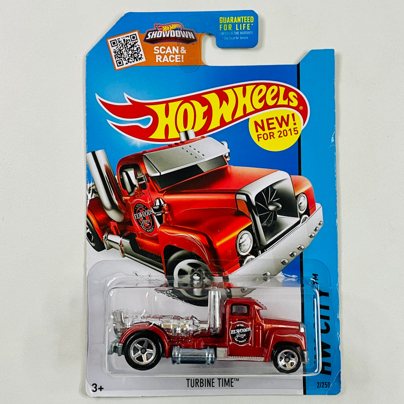 2015 Hot Wheels HW City Turbine Time rojo 5SP base ZAMAC Primera Edición