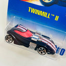 1996 Hot Wheels Twin Mill II 260 azul oscuro 5DOT variante aros plateados