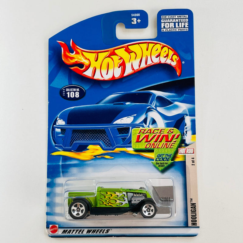 2002 Hot Wheels Hot Rod Magazine 1932 Ford Roadster Pickup Hooligan 108 verde 5SP base ZAMAC