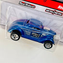 2010 Hot Wheels Wayne's Garage Neet Streeter 36 Ford Coupe azul metálico Llantas de Goma RR base ZAMAC