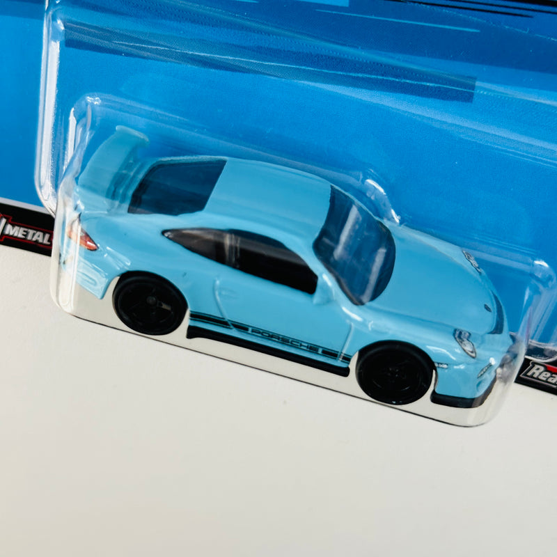 2022 Hot Wheels Premium Car Culture Deutschland Design Porsche 911 GT3 RS celeste Llantas de Goma RR