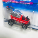 1998 Hot Wheels Radio Flyer Wagon 827 rojo 5SP base ZAMAC de Malasia