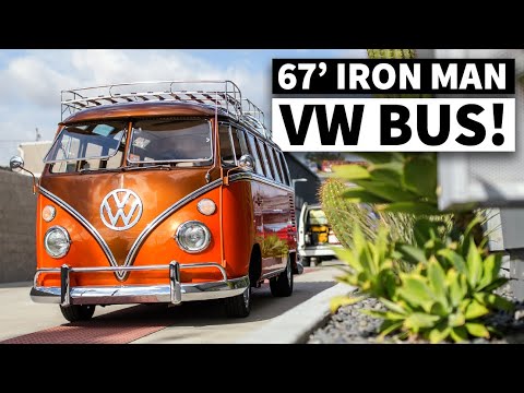 2024 Hot Wheels Premium Boulevard 1967 Volkswagen Samba Bus naranja Llantas de Goma RR base ZAMAC Primera Edición
