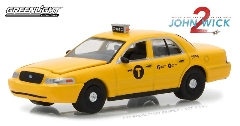 2018 Greenlight Hollywood Limited Edition John Wick 2 2008 Ford Crown Victoria amarillo Llantas de Goma