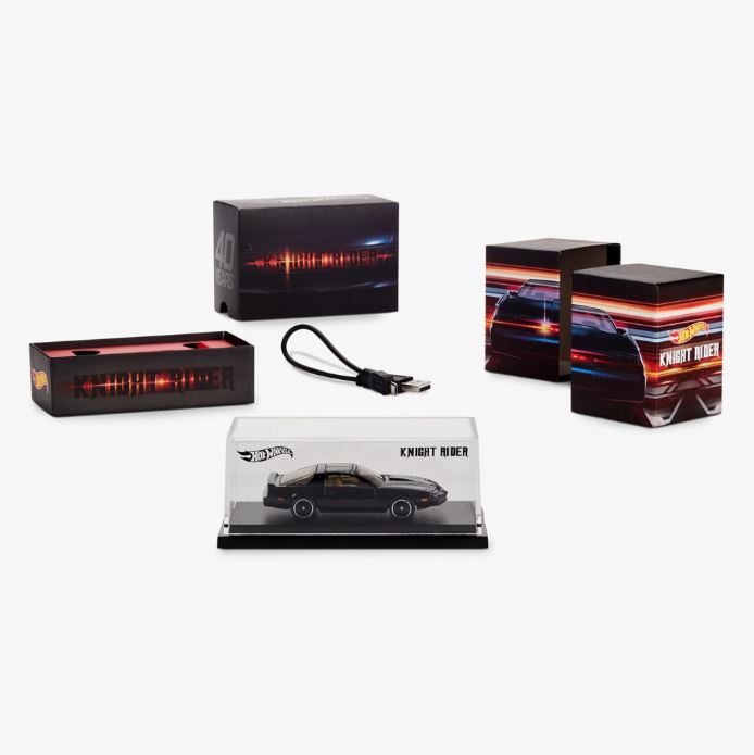 2022 Hot Wheels RLC Red Line Club Exclusivo San Diego Comic Con El Auto Fantástico K.I.T.T. Knight Rider Pontiac Trans Am negro Llantas de Goma RR - Con Escáner LED