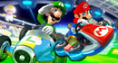 2021 Hot Wheels Mario Kart Luigi Mach 8 azul con amarillo MK Base Metal