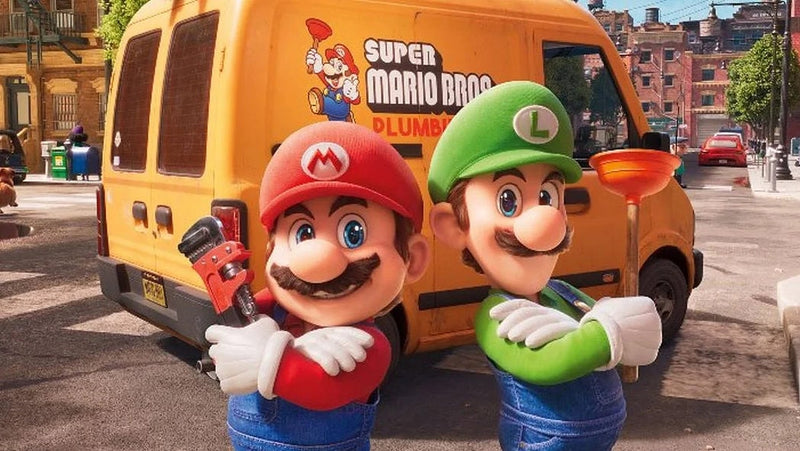 2023 Hot Wheels Premium Entertainment Nintendo The Super Mario Bros Movie Plumber Van naranja Llantas de Goma RR