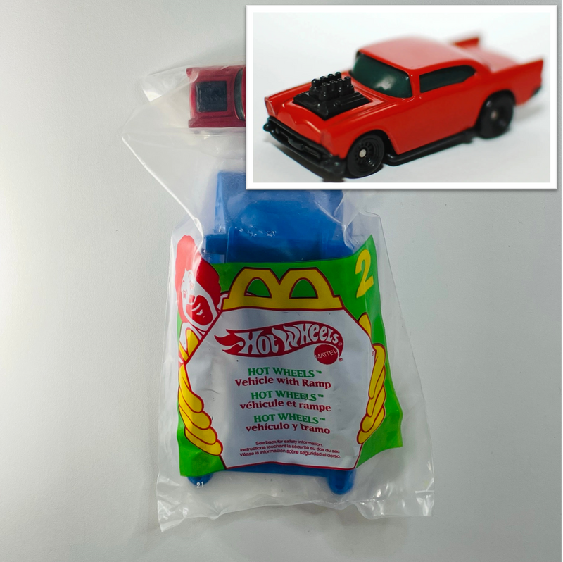 1995 Hot Wheels McDonalds Happy Meal Totally Toy Promotional 57 Chevy rojo 5SP - En Bolsa Baggie