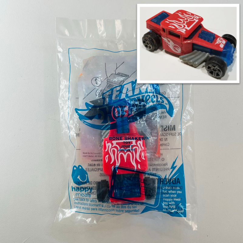 2015 Hot Wheels McDonalds Happy Meal Team Hot Wheels Series Bone Shaker rojo PR5 - En Bolsa Baggie