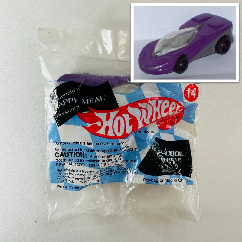 1994 Hot Wheels McDonalds Happy Meal 2-Cool morado - En Bolsa Baggie