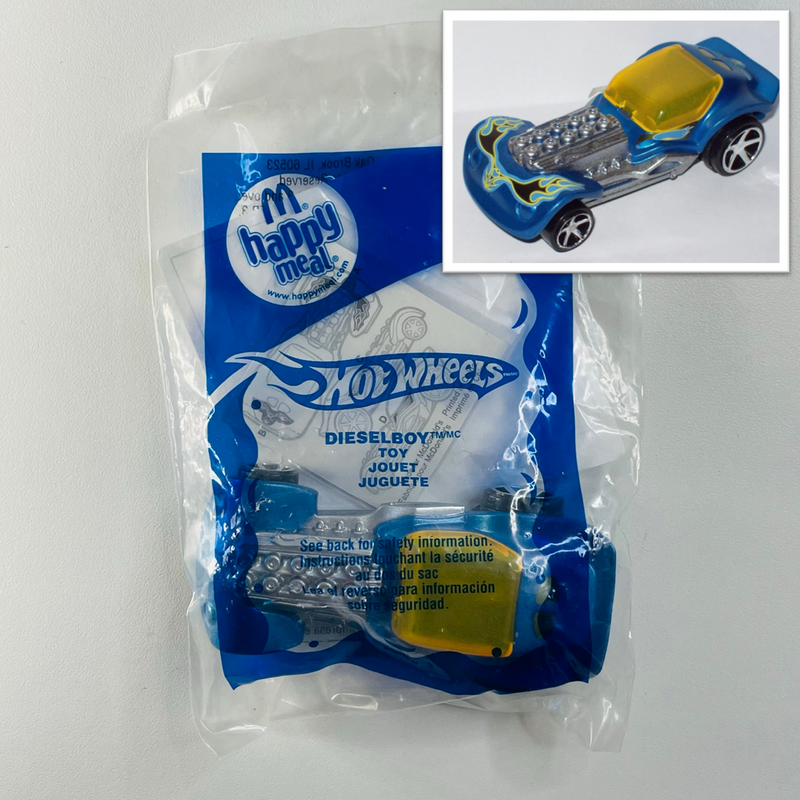 2008 Hot Wheels McDonalds Happy Meal Dieselboy azul metálico 5SP - En Bolsa Baggie