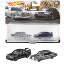 2021 Hot Wheels Premium Car Culture Mercedes Benz 2 Pack Set de 2 - 72 Mercedes Benz 280 SEL 4.5 y Mercedes Benz 190 E 2.5 16 con Llantas de Goma RR