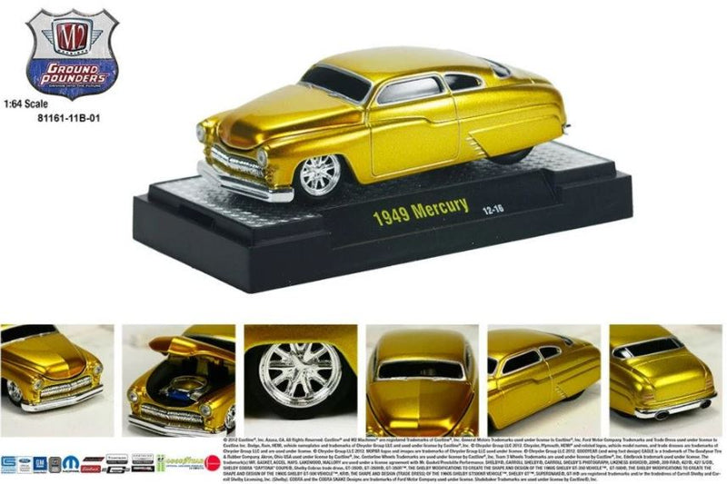 2012 M2 Machines Ground Pounders Limited Edition 1949 Mercury  dorado metálico Llantas de Goma