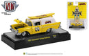 2021 M2 Machines Hobby Exclusive Limited Edition 1/7,150 Mooneyes 1957 Chevrolet Sedan Delivery HS18 amarillo Llantas de Goma