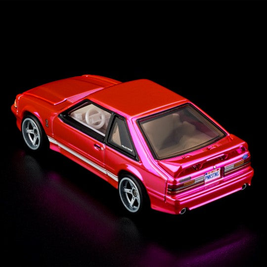 2024 Hot Wheels 24th Annual Collectors Nationals RLC Party Exclusivo Red Line Club Pink Edition 1993 Ford Mustang Cobra R rosado spectraflame Llantas de Goma RR