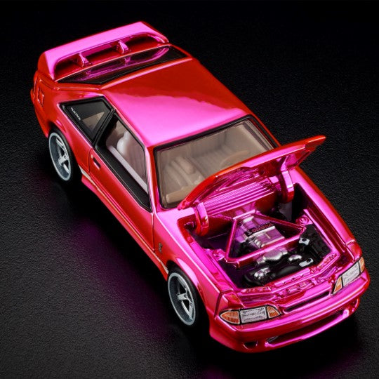 2024 Hot Wheels 24th Annual Collectors Nationals RLC Party Exclusivo Red Line Club Pink Edition 1993 Ford Mustang Cobra R rosado spectraflame Llantas de Goma RR