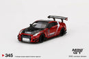 2022 Mini GT MiJo Exclusives 1:64 Limited Edition 1/3600 LB Works Nissan GT-R rojo Llantas de Goma