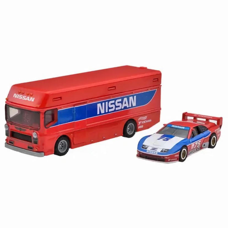 2024 Hot Wheels Premium Car Culture Team Transport 94 Nissan 300 ZX GTS y camión Euro Hauler con Llantas de Goma RR