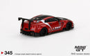 2022 Mini GT MiJo Exclusives 1:64 Limited Edition 1/3600 LB Works Nissan GT-R rojo Llantas de Goma