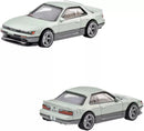2023 Hot Wheels Premium Car Culture Nissan 2 Pack Set de 2 - 91 Nissan Sentra SE-R y Nissan Silvia S13 con Llantas de Goma RR