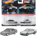 2023 Hot Wheels Premium Car Culture Nissan 2 Pack Set de 2 - 91 Nissan Sentra SE-R y Nissan Silvia S13 con Llantas de Goma RR