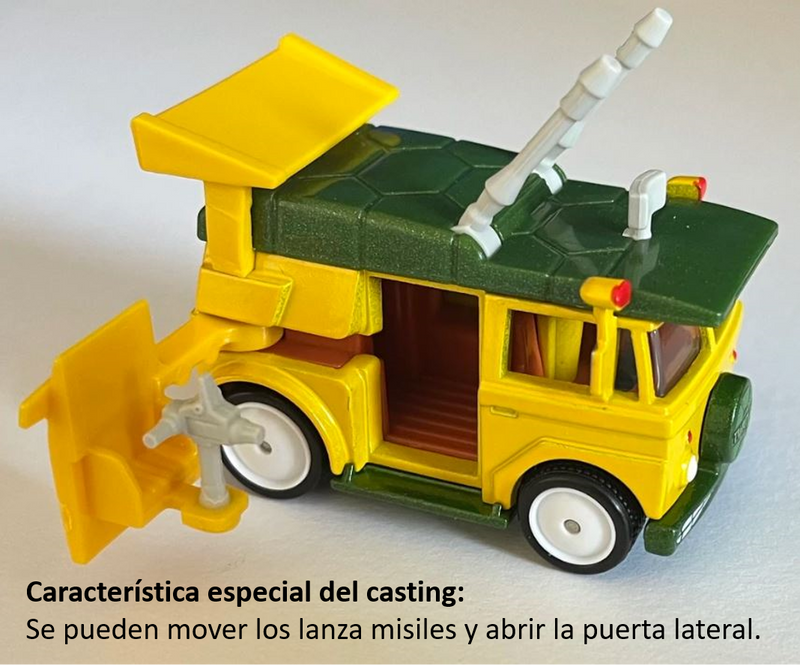 2025 Hot Wheels Premium Pop Culture Teenage Mutant Ninja Turtles Tortugas Ninja TMNT Party Wagon amarillo Llantas de Goma RR