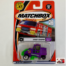 2002 Matchbox 50th Anniversary Hometown Heroes Elgin Pelican Street Sweeper morado metálico con Tolva Móvil