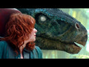 2022 Matchbox Jurassic World Dominion Dino Transporters Therizinosaurus Trailer azul con Figura de Dinosaurio