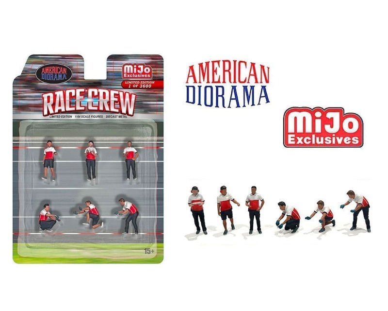 2025 American Diorama MiJo Exclusives 1:64 Limited Edition 1/3,600 Race Crew Figuras Diorama Mecánicos de Carreras