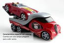 2009 Hot Wheels Racing Cabbin Fever rojo con flamas PR5