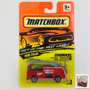 1996 Matchbox Snorkel Fire Truck rojo con Canastilla Elevadora