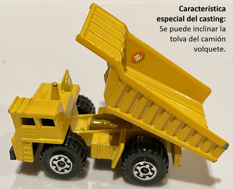 2000 Matchbox Build It Faun Earth Mover azul con Tolva Inclinable