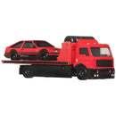 2025 Hot Wheels Premium Car Culture Team Transport Toyota AE86 Sprinter Trueno y camión Fleet Street con Llantas de Goma RR