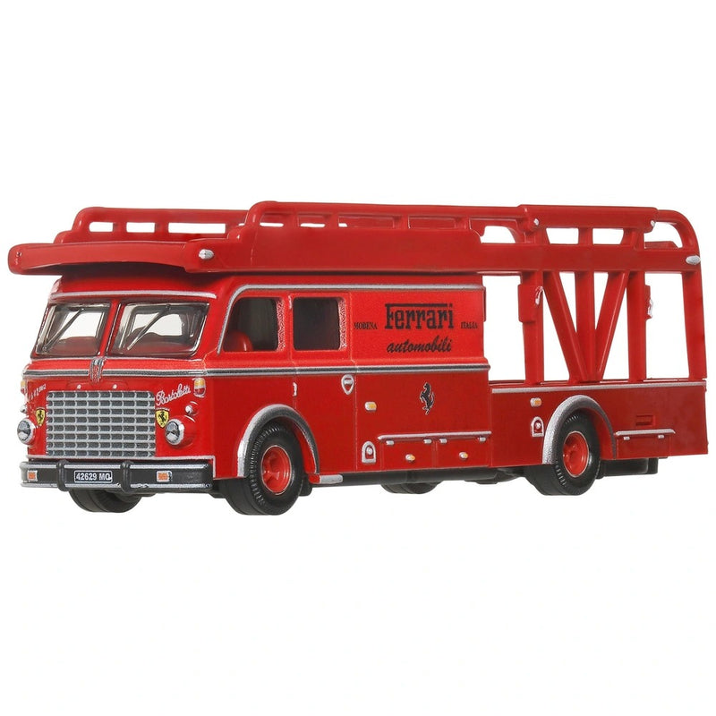 2025 Hot Wheels Premium Car Culture Team Transport Ferrari 250 GTO y camión Fiat 642 RN2 Bartoletti Transporter con Llantas de Goma RR