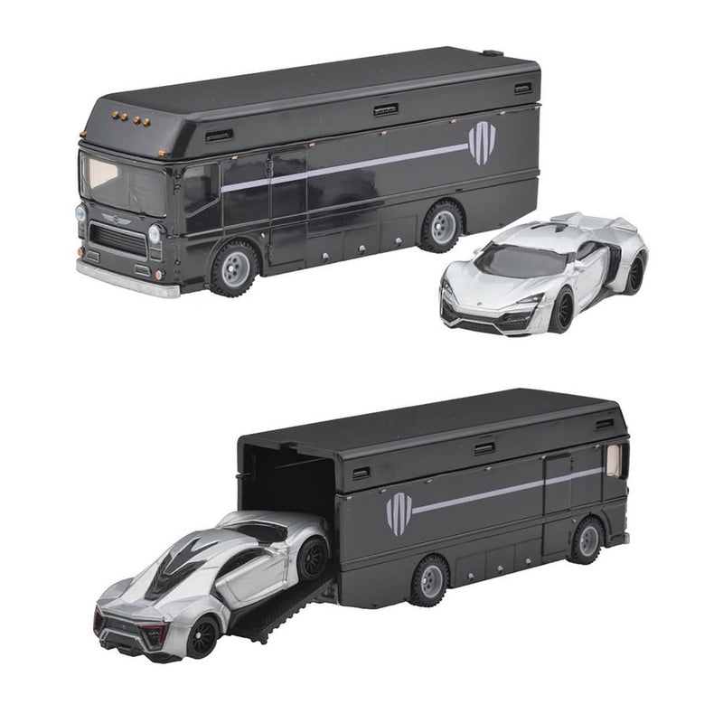 2025 Hot Wheels Premium Car Culture Team Transport Lykan HyperSport y camión Euro Hauler con Llantas de Goma RR