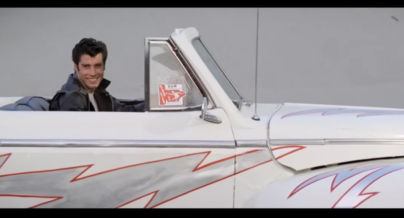 2025 Greenlight Hollywood Grease 1948 Ford De Luxe Greased Lightning blanco Llantas de Goma