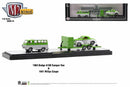 2021 M2 Machines Auto-Haulers Limited Edition 1/8,400 Willys Americar 1964 Dodge A100 Camper Van y 1941 Willys Coupe R52 21-28 con Llantas de Goma