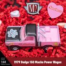 2025 M2 Machines Walmart Exclusive Sweethearts Limited Edition 1/9,250 1979 Dodge 150 Macho Power Wagon WMTS22 rosado Llantas de Goma