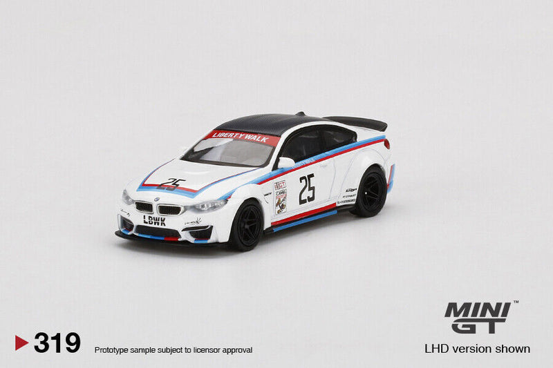 2022 Mini GT MiJo Exclusives 1:64 Limited Edition 1/3000 LB Works BMW M4 blanco Llantas de Goma