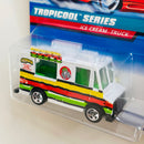 1998 Hot Wheels Tropicool Series Ice Cream Truck blanco 5SP variante tampo logo blanco de Hot Wheels