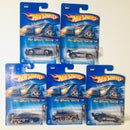 2005 Hot Wheels Racing Colección Set de 5 - Mustang Cobra, Shadow Mk IIa, Pikes Peak Celica Toyota, Ford Escort, F-Racer