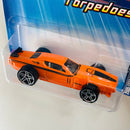 2005 Hot Wheels First Editions Torpedoes 1971 Dodge Charger 042 naranja PR5 base ZAMAC