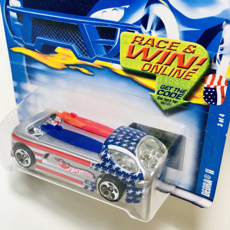 2002 Hot Wheels Star Spangled Deora II 081 plata 5DOT