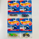 1995 Hot Wheels Hot Hubs Series Colección Set de 4 - Cyber Cruiser, Shadow Jet, Vampyra, Suzuki QuadRacer