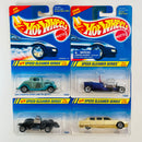 1995 Hot Wheels Speed Gleamer Series Colección Set de 4 - 34 Ford 3-Window, T-Bucket, Ratmobile, Limozeen