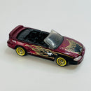 1999 Hot Wheels 96 Mustang 1058 rojo oscuro metálico LW - Loose