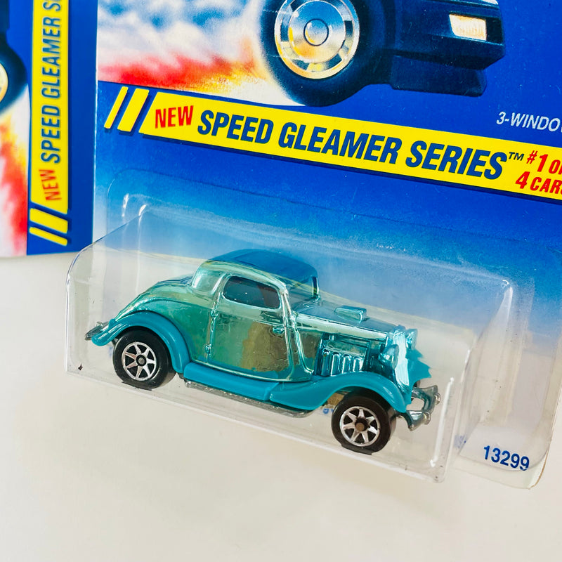 1995 Hot Wheels Speed Gleamer Series Colección Set de 4 - 34 Ford 3-Window, T-Bucket, Ratmobile, Limozeen